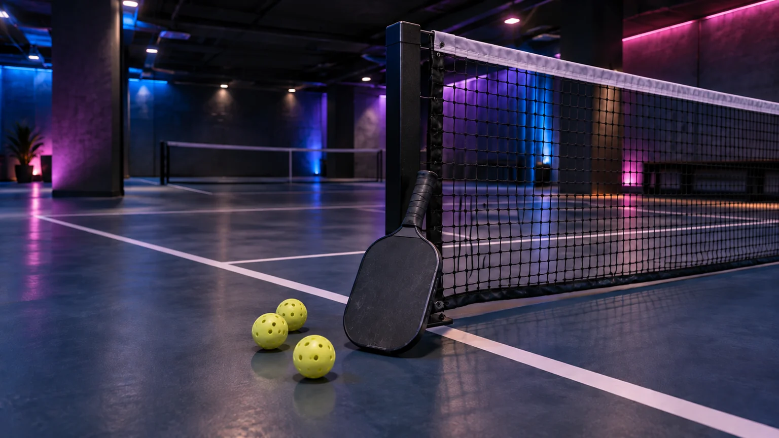 渋谷東武ホテル地下2階に「ネオンのピックルボール場」― NEON PICKLEBALL CLUBが8月8日グランドオープン、閉館までの約7か月限定で屋内2面